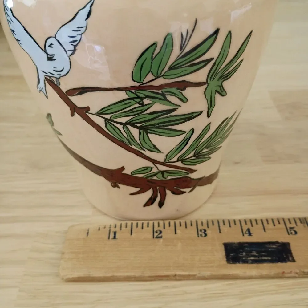 Vintage 1975 Hand Painted Birds on Branch Ginger Jar Signed by JCR Beautiful